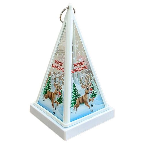 Lanterne de Noël - Lumière suspendue à motif d'élan illuminé pour décor festif élan