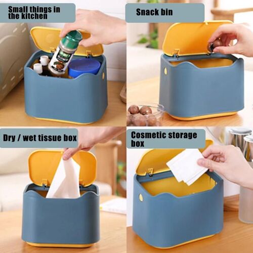 Poubelle de bureau Peut pousser type pop-up Mini seau de stockage pour la cuisine Bureau Salon Bureau Nouveau