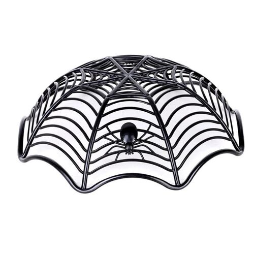 Grands Bols De Panier En Plastique En Toile D'araignée Pour Les Fêtes D'halloween Noir / Violet Noir