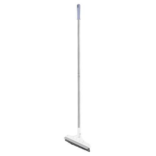 Brosse de nettoyage de crevasse à double usage avec grattoir Outil de nettoyage de sol durable pour carreaux de douche Blanc