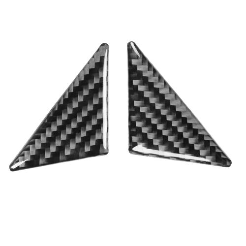 2 Pcs Pour Dodge Challenger 2015-Up Couverture De Garniture Adhésif Adhésif En Fibre De Carbone Couverture De Garniture Intérieure De Voiture Pour Car_Black