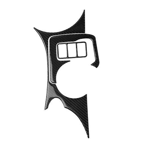 3pcs Panneau De Commande Autocollants Installation Facile Texture Lisse Fibre De Carbone Porte-Gobelet D'eau Cadre Pour Nissan_Black