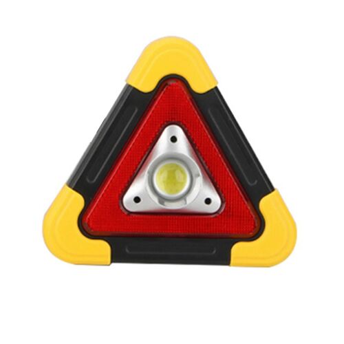Extérieur Led Solaire Rechargeable Triangle Forme Avertissement D'urgence Trafic Light_1#