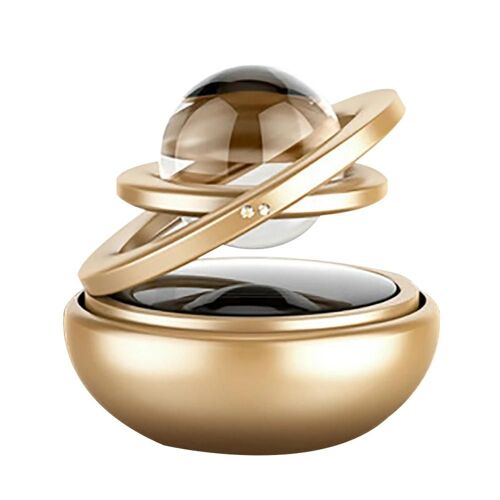 Voiture Double Anneau Rotatif Énergie Solaire Suspension Auto Désodorisant Purifier_Golden 2