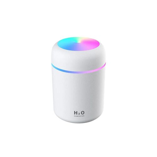 USB coloré LED lumière humidificateur voiture bureau à domicile diffuseur d'arôme Purifier_White