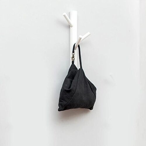 Crochet de chapeau de manteau en bois Porte-manteau mural de branche d'arbre pour suspendre le chapeau Sac à clés Serviettes Crochets en bois décoratifs rustiques Blanc