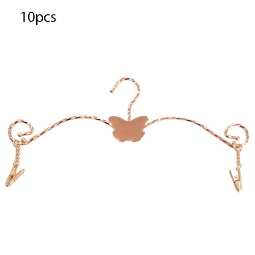 Cintre de manteau en forme de papillon durable et résistant à la corrosion pour magasin de lingerie or rose,10pcs