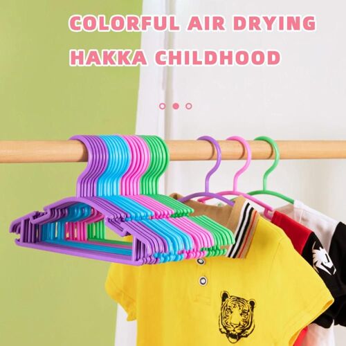 10PCS Porte-manteau épaissi en plastique Porte-manteau pour enfants Porte-vêtements non Silp pour bébé Cintre à vêtements coloré bleu,10pcs