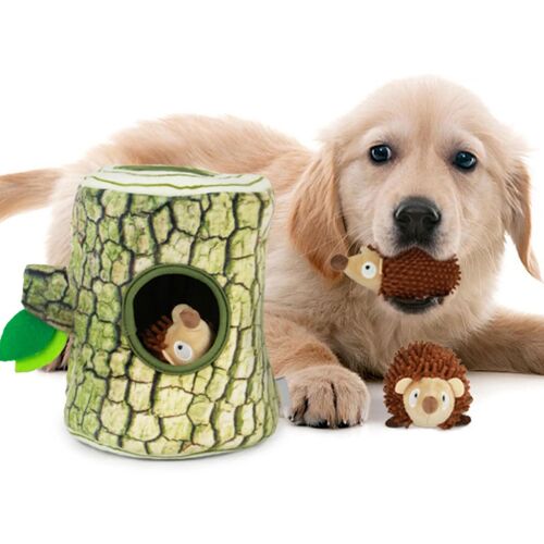 Squeaky Hedgehog Peluche Jouet - Arbre Grotte Animaux Chien Dressage Hérisson
