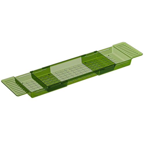 Support D'étagère Télescopique - Étagère Verte Transparente Multifonctionnelle Pour Baignoire Et Toilettes Vert Transparent