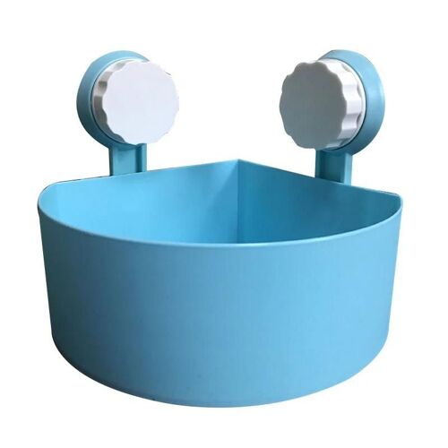 Étagère d'angle de salle de bain murale Caddie de douche Ventouse Étagère de salle de bain en plastique bleu
