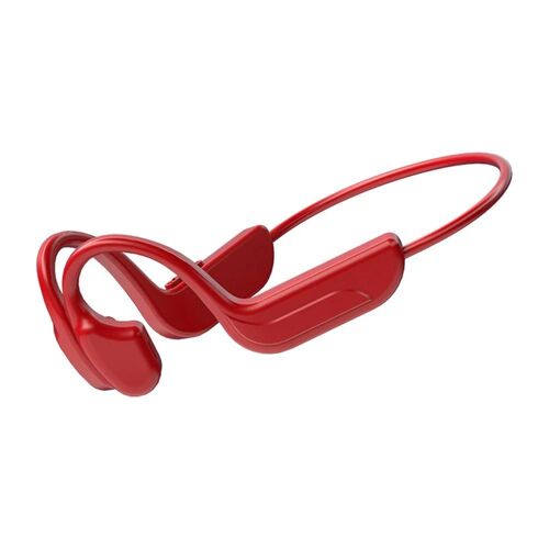 Tour de cou Casque ouvert Casque étanche compatible Bluetooth Casque à conduction osseuse Rouge