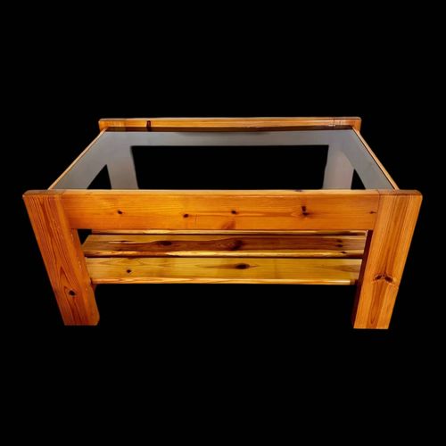 Table Basse Pin Vintage Marron