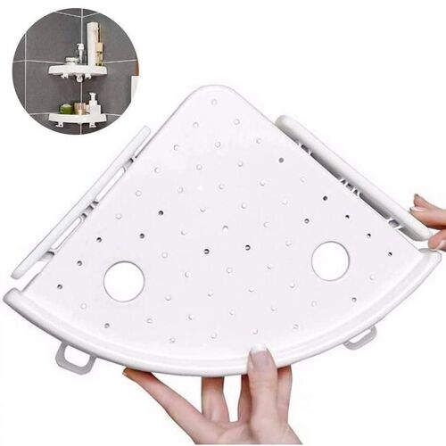 Salle de bain triangulaire douche étagère coin baignoire support organisateur support blanc mural Nouveau