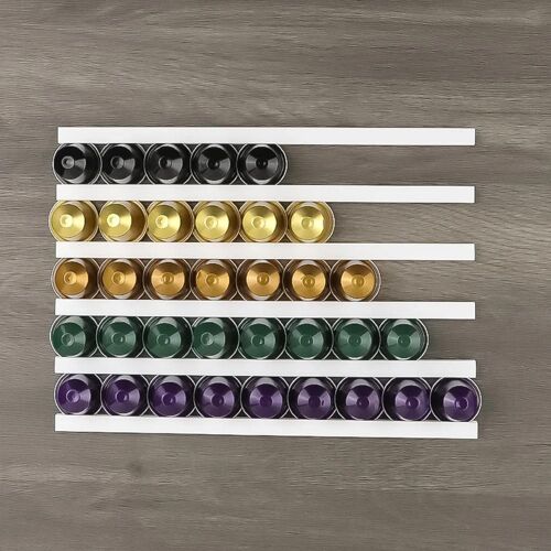 Adhésif / magnétique autocollant Café Pod Stockage Rack Suspendu Mural Grande Capacité Support Pour Nespressos Blanc,Modèle Magnétique