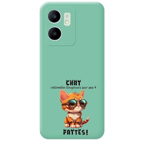 Coque turquoise pour Redmi 13C et Poco C65 chat pattes