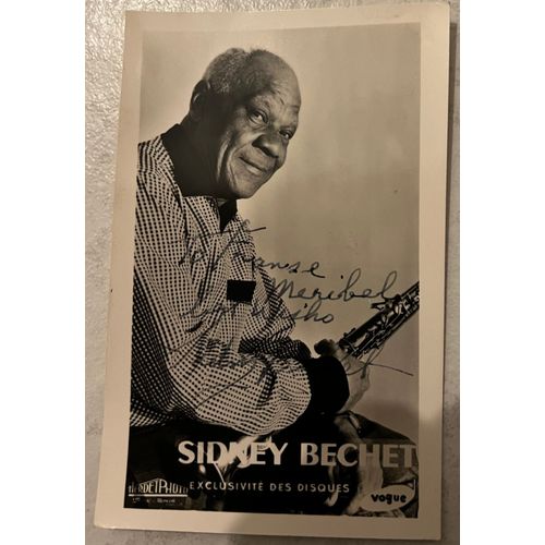 Carte Postale Dédicacée Et Signée Sidney Bechet