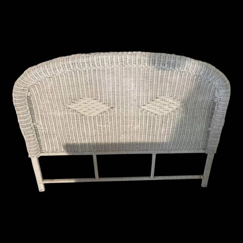 Tte De Lit Vintage En Rotin Blanc Tress Blanc