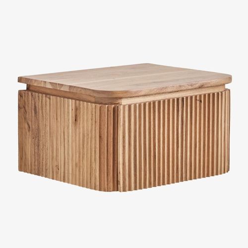 Table De Chevet Flottante 35x30 Cm En Bois D'acacia Biljandi Acacia Rustique Marron