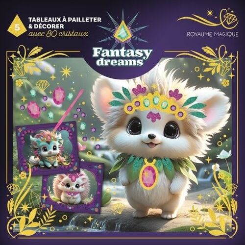 Tableaux À Pailleter Et Décorer : Royaume Magique - Avec 5 Tableaux À Pailleter Et Décorer, 80 Cristaux, 3 Tubes À Paillettes Et 1 Stylet