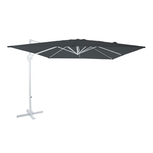 Axi Nima Parasol Déporté Blanc/Gris - Parasol Déporté Rectangulaire 300x300 Cm - Parasol Pied Déporté, Structure Aluminium - Rotation 360 - Parasol Déporté Inclinable - Résistant Aux Uv