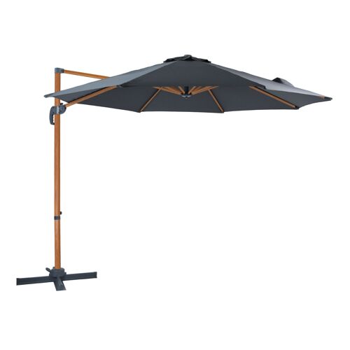 Axi Marisol Parasol Déporté Aspect Bois/Gris - Parasol Déporté Rectangulaire Ø 300cm - Parasol Pied Déporté, Structure Aluminium - Rotation 360 - Parasol Déporté Inclinable - Résistant Aux Uv