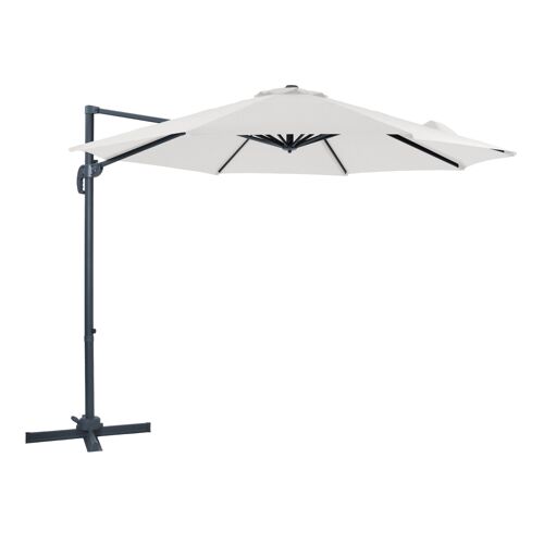 Axi Marisol Parasol Déporté Anthracite/Beige - Parasol Déporté Rectangulaire Ø 300cm - Parasol Pied Déporté, Structure Aluminium - Rotation 360 - Parasol Déporté Inclinable - Résistant Aux Uv