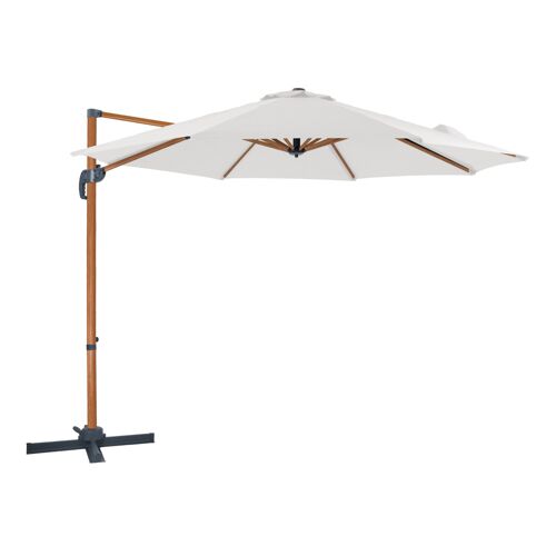 Axi Marisol Parasol Déporté Aspect Bois/Beige - Parasol Déporté Rectangulaire Ø 300cm - Parasol Pied Déporté, Structure Aluminium - Rotation 360 - Parasol Déporté Inclinable - Résistant Aux Uv