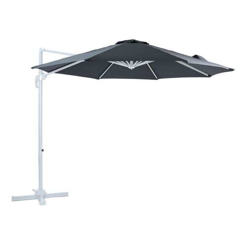Axi Marisol Parasol Déporté Blanc/Gris - Parasol Déporté Rectangulaire Ø 300cm - Parasol Pied Déporté, Structure Aluminium - Rotation 360 - Parasol Déporté Inclinable - Résistant Aux Uv