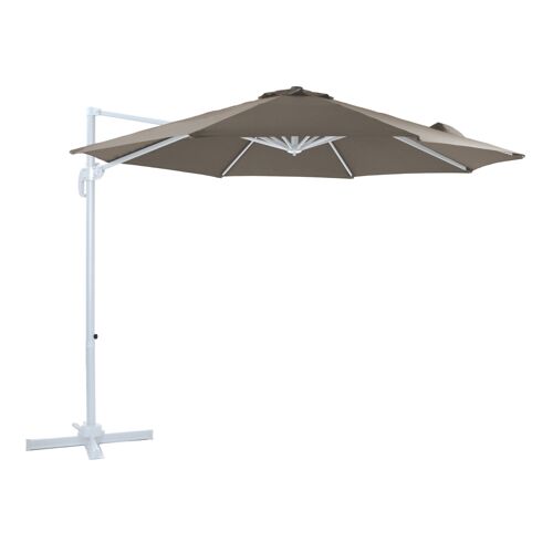 Axi Marisol Parasol Déporté Blanc/Taupe - Parasol Déporté Rectangulaire Ø 300cm - Parasol Pied Déporté, Structure Aluminium - Rotation 360 - Parasol Déporté Inclinable - Résistant Aux Uv