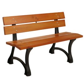 Banc De Jardin Hwc-O20, Banc De Parc Banc En Bois 2 Places, Fonte Bois Pin, 125cm   Teck