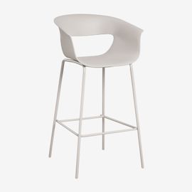 Tabouret Haut De Jardin En Polypropylène Et Fer Alanys Blanc Grisâtre ¿75 Cm