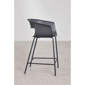 Tabouret Haut De Jardin En Polypropylène Et Fer Alanys Gris Graphite ¿65 Cm