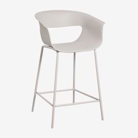 Tabouret Haut De Jardin En Polypropylène Et Fer Alanys Blanc Grisâtre ¿65 Cm