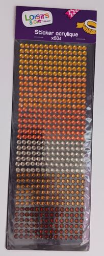 Strass Autocollant Jaune, Orange, Marron Dégradés En Forme De Mini Frise