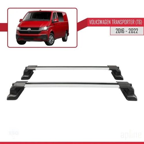 Compatible Avec Volkswagen Transporter (T6) 2016-2022 Ace-3 Barres De Toit Railing Porte-Bagages De Voiture Gris Aluminium 2 Barres