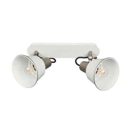 Lampe Murale Salle De Bain Métal 2 Spots Birzay Blanc