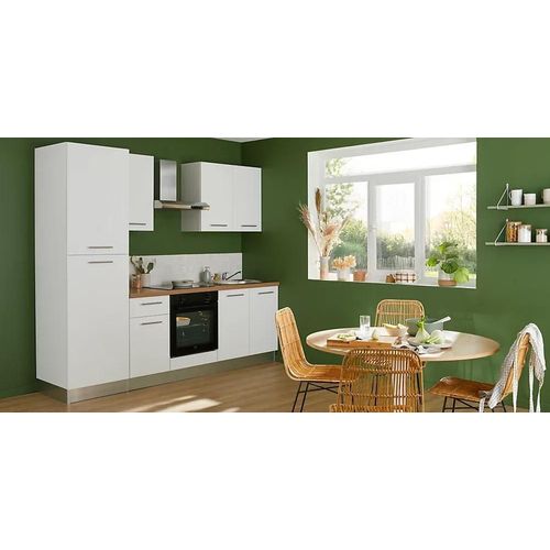 Cuisine Complète Montée All In Monica Blanc L. 255 Cm Avec Électroménager