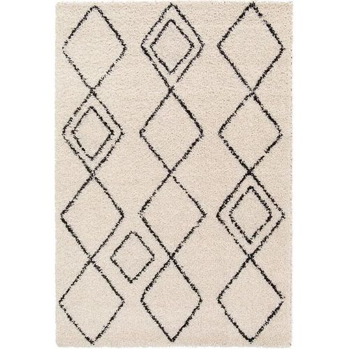 Tapis Shaggy Coltrane Motif Berbère L. 170 X L. 120 X Ep. 3 Cm Crème Goodhome