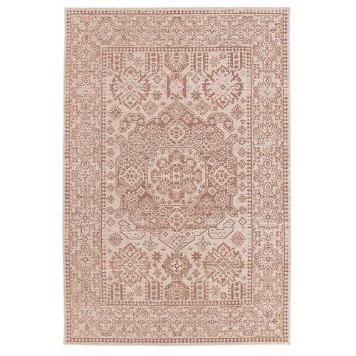 Tapis Tissage À Plat Bajra Goodhome L. 120cm X L. 170cm Crème Et Marron