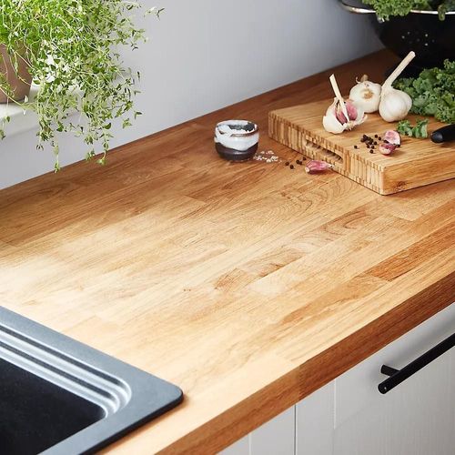 Plan De Travail Chêne Massif Goodhome Hinita L.300 X L.62 X Ép.4 Cm