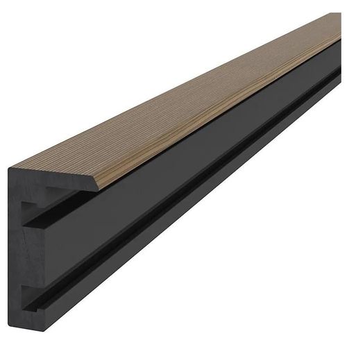 Profil De Finition Clipsable En Composite Neva Premium Effet Bois Teck L.220 X L.4 X H.5,2 Cm