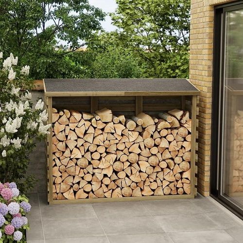 Abri Bûches En Bois Klikstrom Losino L.183 X P.60 X H.146 Cm