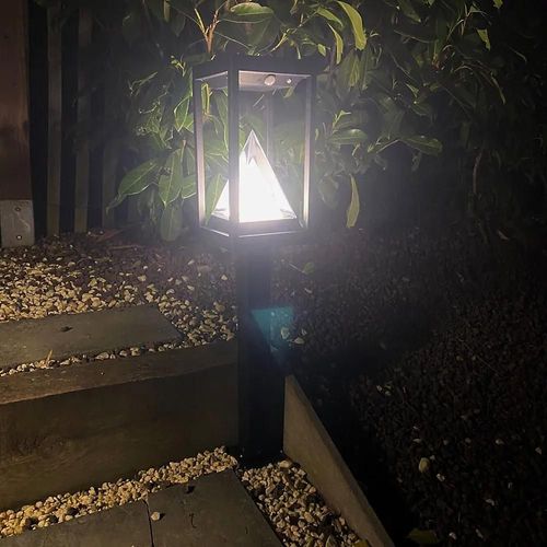 Borne Led Extérieur Solaire Keops 75/600lm 6w Ip44 Blanc Neutre Noir Lumihome L.15 X H.50 Cm