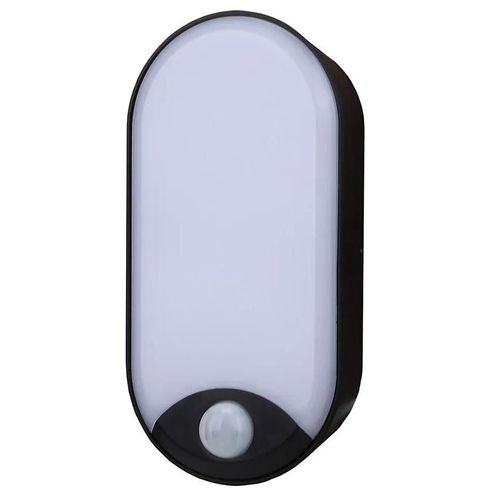 Hublot À Détection Kennan Led Intégrée Blanc Neutre Ip44 1000lm 16w L.19,8xl.7,5xp.6,6cm Noir Goodhome