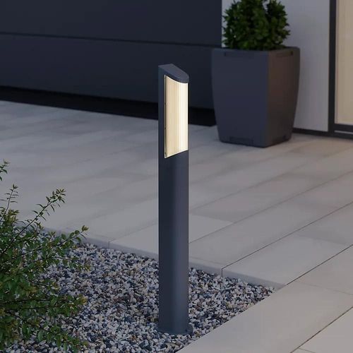 Potelet Bevel Led Intégrée 520lm 8w Ip44 Goodhome Gris Anthracite