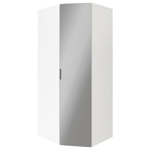 Armoire penderie d'angle blanche avec porte battante miroir GoodHome Atomia H. 225 x L. 100 x P. 89 cm