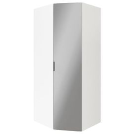 Armoire Penderie D'angle Blanche Avec Porte Battante Miroir Goodhome Atomia H. 225 X L. 100 X P. 89 Cm
