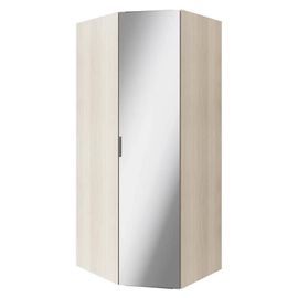 Armoire Penderie D'angle Effet Chêne Avec Porte Battante Miroir Goodhome Atomia H. 225 X L. 100 X P. 89 Cm