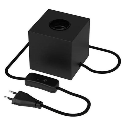 Support De Lampe De Table Holder E27 40w Ip44 Calex Noir Mat H.8,5 Cm